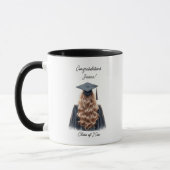 Mug Félicitations Blonde Femme Diplômée en Noir (Gauche)