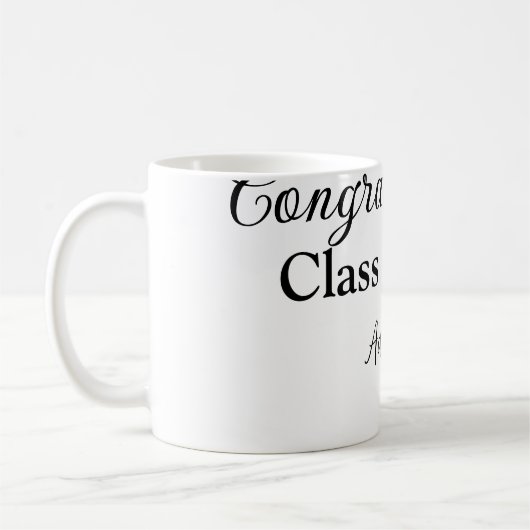 Mug Félicitations de graduation simples clas d'ajout m (Gauche)