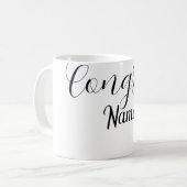 Mug Félicitations diplômé nom simple minimal année pro (Devant gauche)