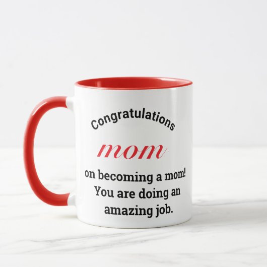 Mug Félicitations Gift Maman Typographie Fête des mère (Gauche)