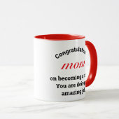 Mug Félicitations Gift Maman Typographie Fête des mère (Devant droit)