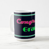 Mug Félicitations Grad Neon Letters (Devant gauche)