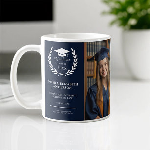 Mug Félicitations Grad Photo Moderne Graduation Bleu
