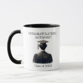 Mug Félicitations Hommes Diplômés en Black Gown (Gauche)