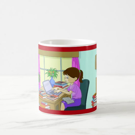 Mug Félicitations Maîtrise, Livres Drôle, Petite Fille (Centre)