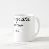 Mug Félicitations minimales simples ajoutez nom date a (Devant droit)