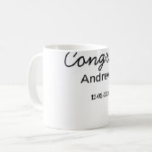 Mug Félicitations minimales simples ajoutez nom date a (Devant gauche)