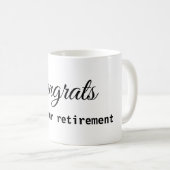 Mug Félicitations minimales simples nom de la retraite (Devant droit)