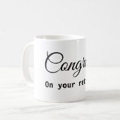 Mug Félicitations minimales simples nom de la retraite (Devant gauche)