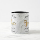 Mug Félicitations modernes Marbre gris or Graduation (Centre)