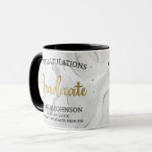 Mug Félicitations modernes Marbre gris or Graduation (Devant gauche)