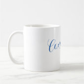 Mug félicitations nom bleu stylé diplôme date année (Gauche)