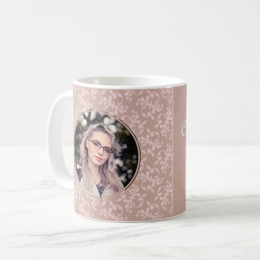 Mug Félicitations Pink Rococo Graduation Photo (Devant gauche)