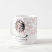 Mug Félicitations Pink Rococo Graduation Photo (Devant gauche)