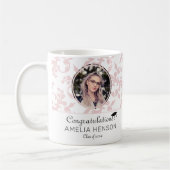 Mug Félicitations Pink Rococo Graduation Photo (Gauche)