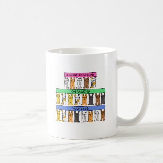 Mug Félicitations pour avoir transmis vos chats GCSEs (Droite)
