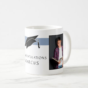 Mug Félicitations pour le diplômé bleu Photo Remise de