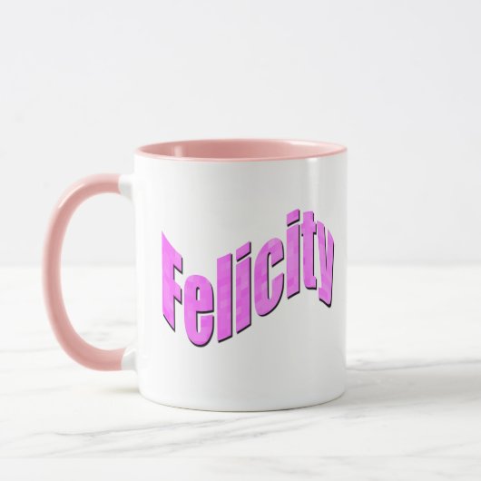 Mug Felicity, Nom, Logo, (Gauche)