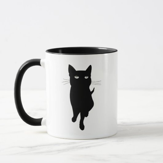Mug Félin mignon de chat noir (Gauche)