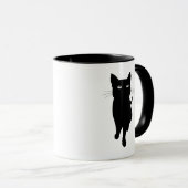 Mug Félin mignon de chat noir (Devant droit)