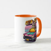 Mug Feline Fiesta en rose (Devant droit)