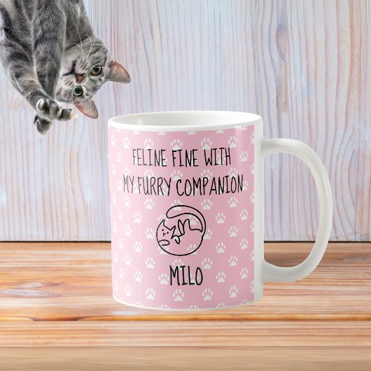 Mug Feline Fine avec mon compagnon de fourrure Nom du