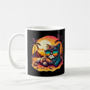 Mug Feline Fine sur Vacation Cute Chat allongé sur la