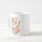 Mug Féline florale de chats mignonne (Devant gauche)