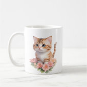 Mug Féline florale de chats mignonne (Gauche)