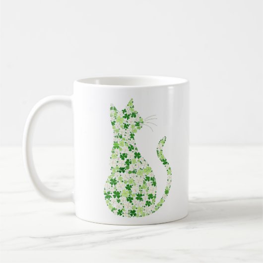 Mug Feline Silhouette de Trèfle - Fête de la Saint-Pat (Gauche)