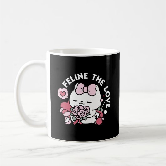 Mug Feline the Love - Design de chat de la belle Valen (Gauche)