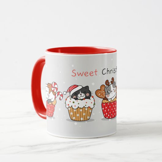 Mug Félins de Noël Mignons (Devant gauche)