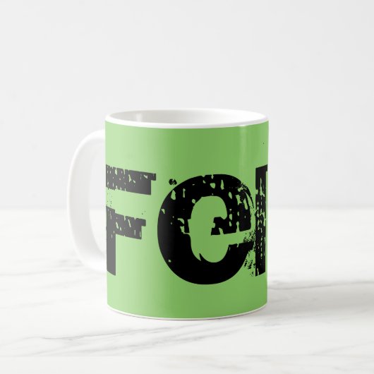 Mug Felix, caractère noir d'orphelin, caractères gras, (Devant gauche)