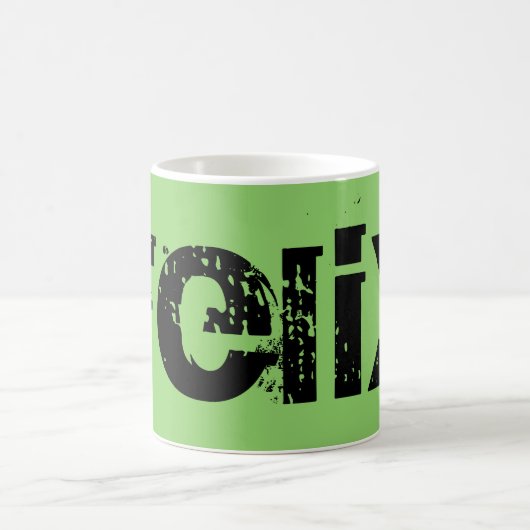 Mug Felix, caractère noir d'orphelin, caractères gras, (Centre)
