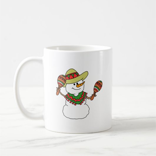 Mug Feliz Navidad Cartoon Snowman Joyeux Noël (Gauche)