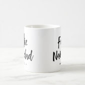 Mug Feliz Navidad | Script manuscrit noir et blanc (Centre)