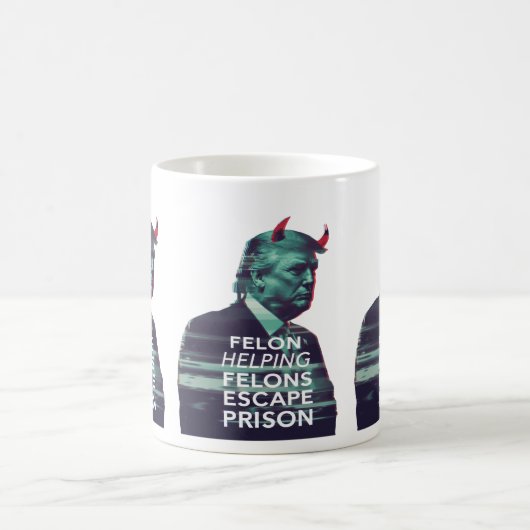 Mug Felon aide Felons mal Trump Glitch Art (Centre)