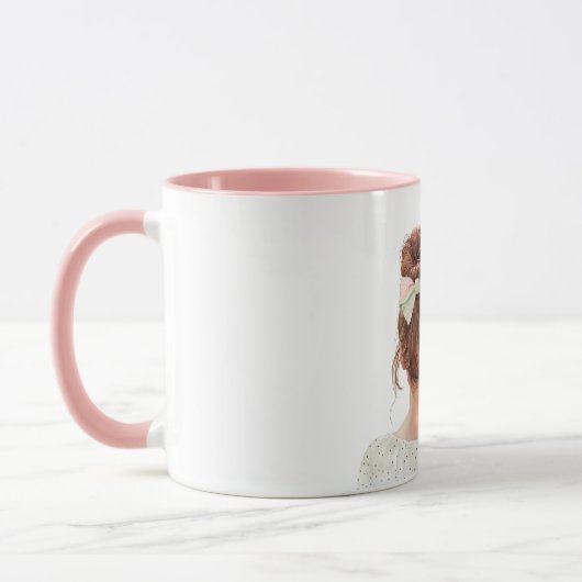 Mug Female Redhead Pink Bow (Gauche)
