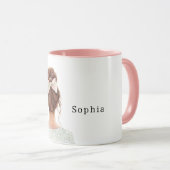 Mug Female Redhead Pink Bow (Devant droit)