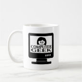Mug Femelle de fille de geek d'ordinateur (Gauche)