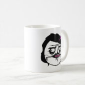 Mug Femelle noire je visage comique Meme de rage de (Devant droit)