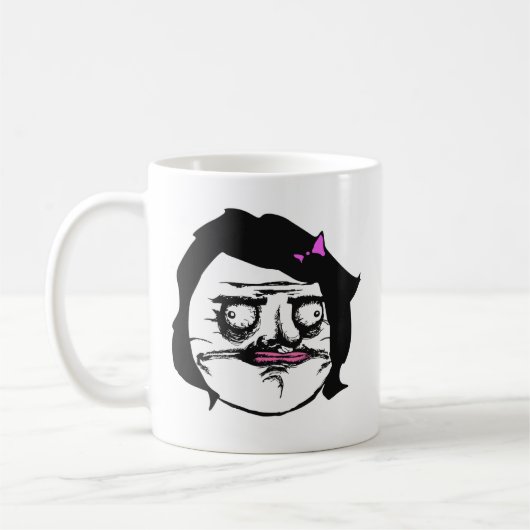 Mug Femelle noire je visage comique Meme de rage de (Gauche)