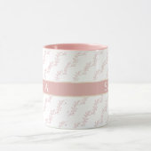 Mug feminin Pink and Gold Floral Monogram Personalized (Centre)