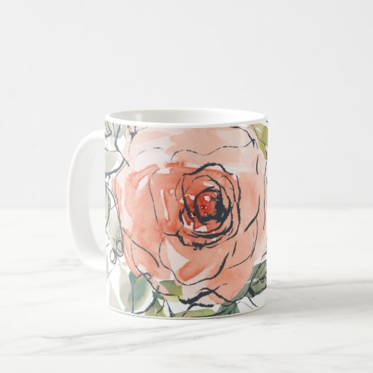 Mug féminine florale pour elle (Devant gauche)