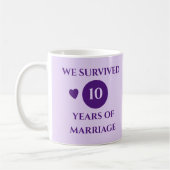 Mug Femme 10 ans de mariage est année violet (Gauche)