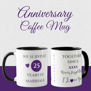 Mug Femme 25 ans de mariage est l'année violet