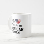Mug Femme américaine du coeur (Devant gauche)