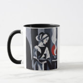 Mug Femme Art Déco noir et blanc  (Gauche)