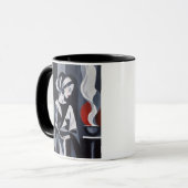Mug Femme Art Déco noir et blanc  (Devant gauche)