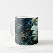Mug Femme au Clair de Lune en Art 3D (Devant gauche)